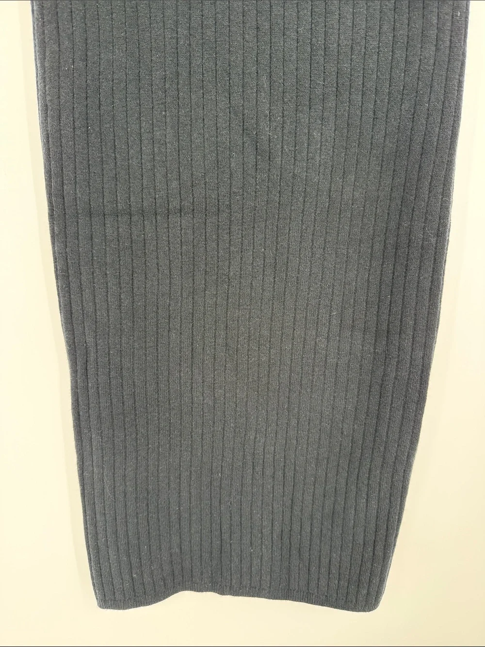ABLE Black Ribbed Sweater Pencil midi skirt  side slit size small